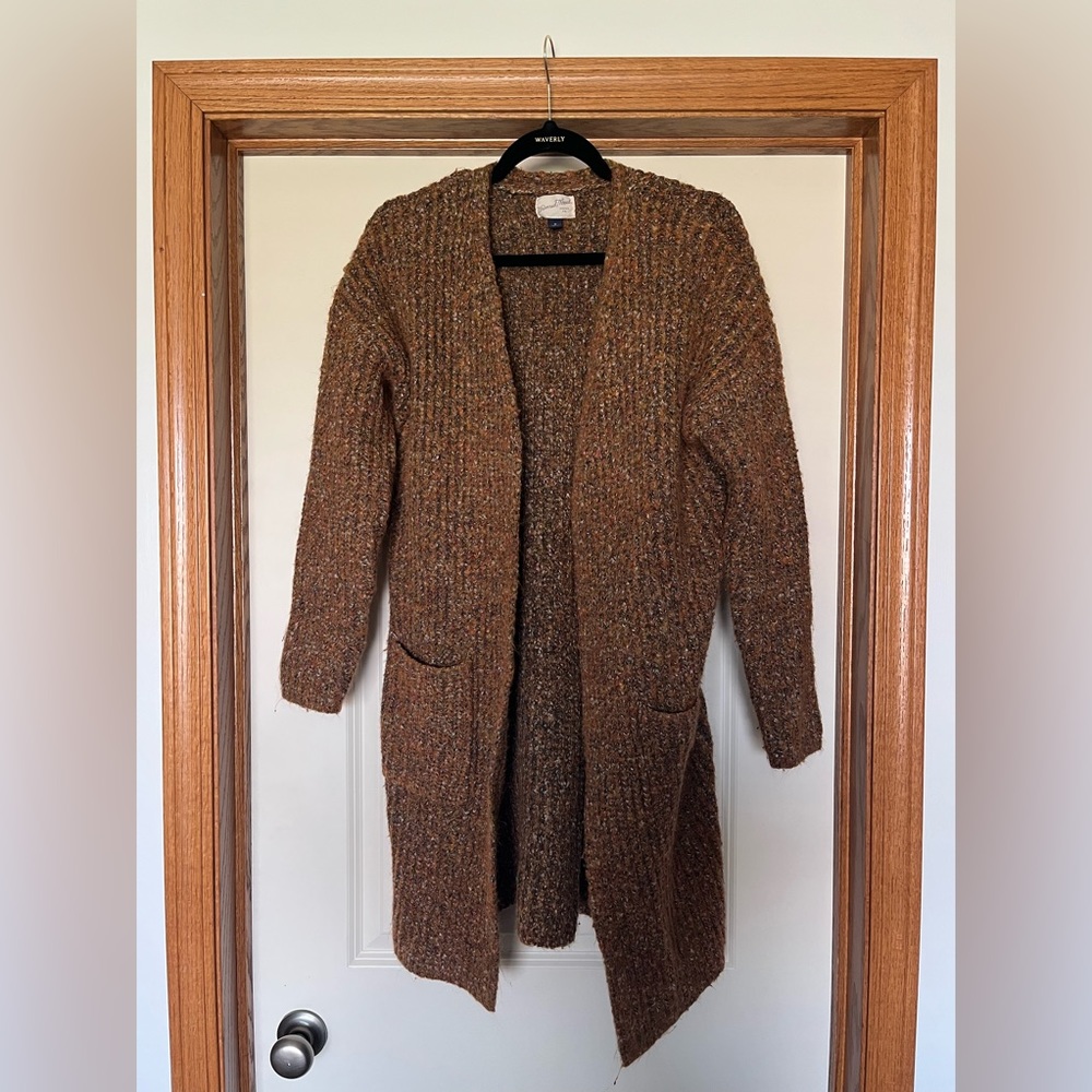 Brown mid thigh/ knee length sweater